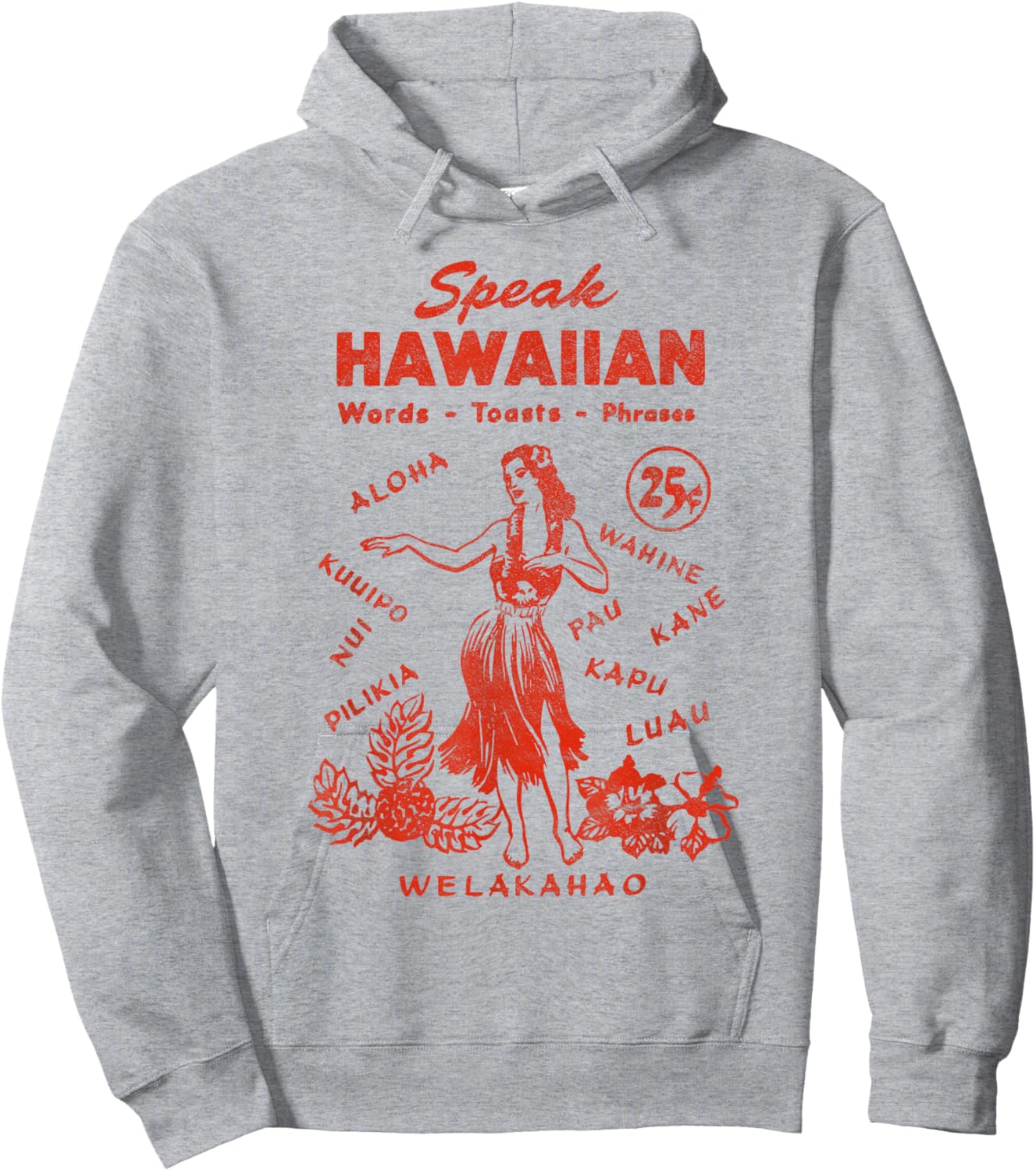 Funny Hawaii Phrasebook 50s Tiki Style Hoodie - Hoodie | Ash