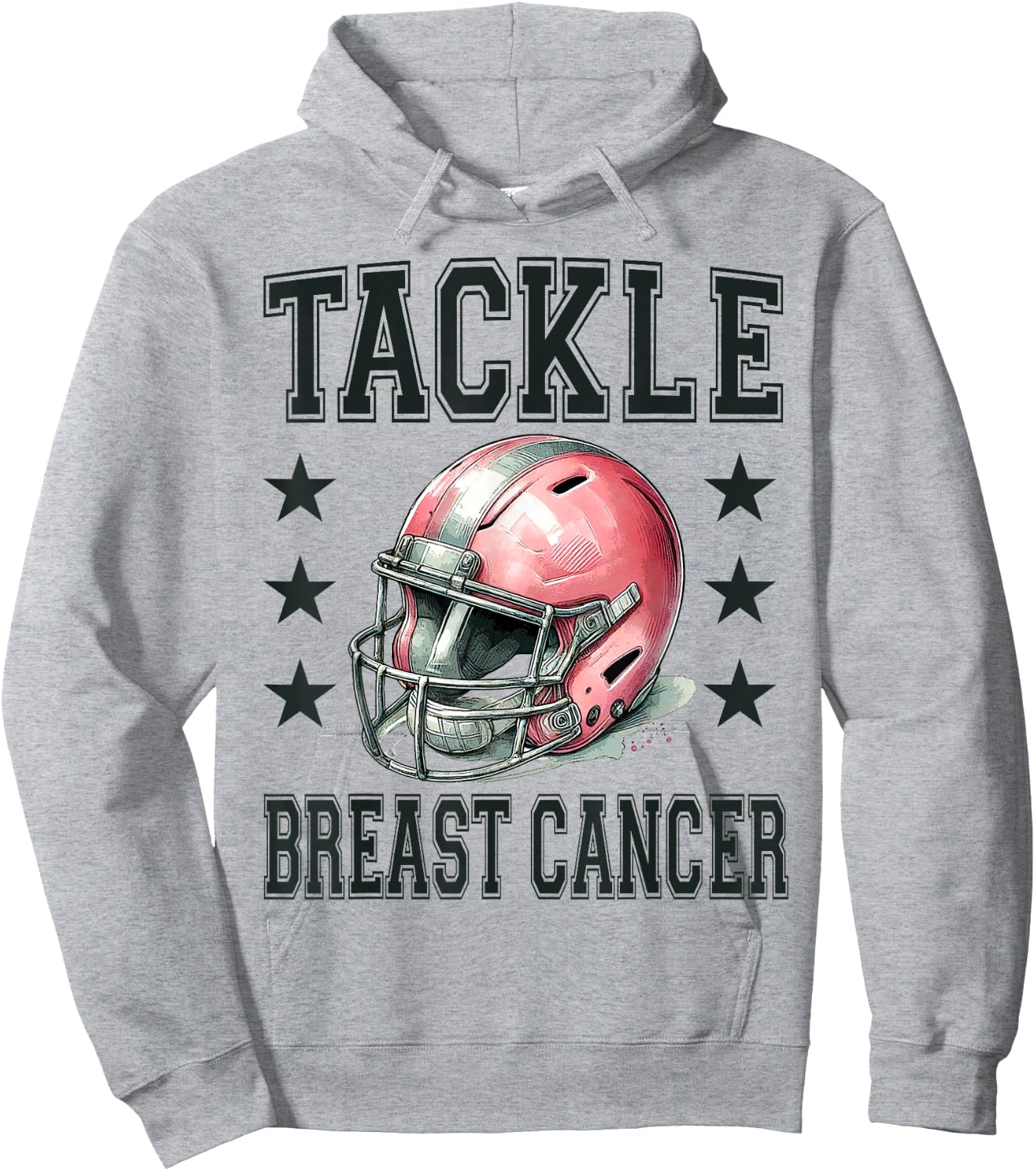 Tackle Breast Cancer Pink Football Helmet Awareness Design Hoodie - Hoodie | Ash