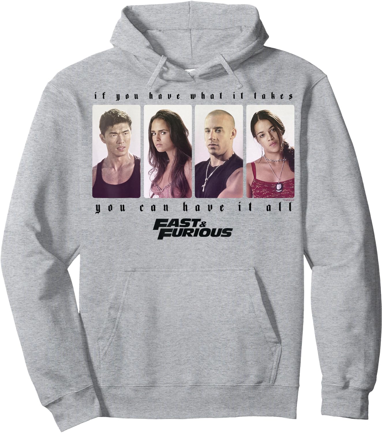 Fast & Furious You Can Have It All Group Shot Panels Hoodie - Hoodie | Ash