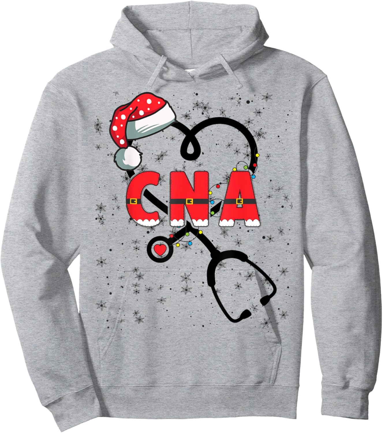 CNA Christmas Heart Certified Nursing Assistant Xmas Party Hoodie - Hoodie | Ash