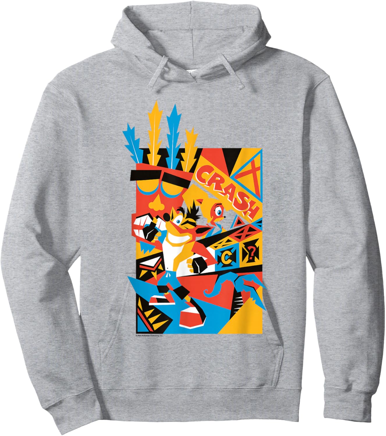 Crash Bandicoot Retro Nineties Crash Aku Aku Graffiti Badge Hoodie - Hoodie | Ash