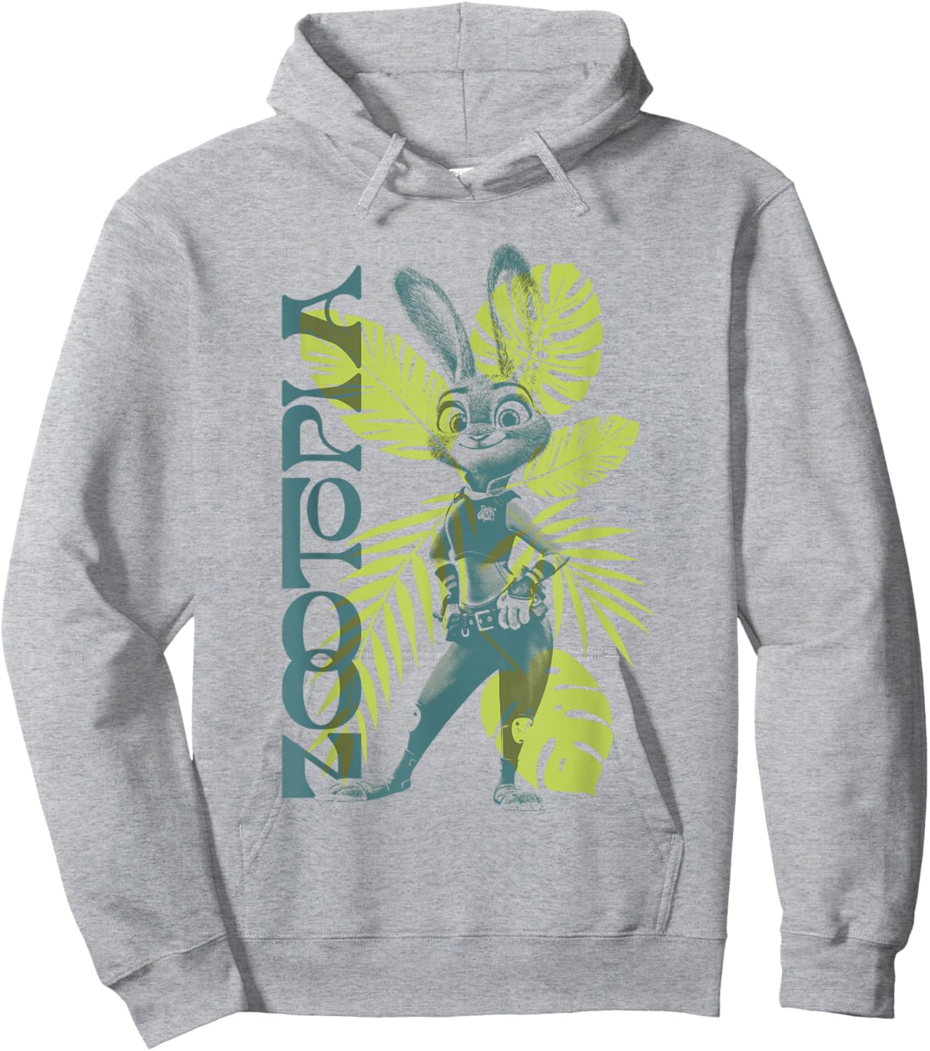 Disney Zootopia Spring Tropical Judy Hopps Leaf Pattern Hoodie - Hoodie | Ash