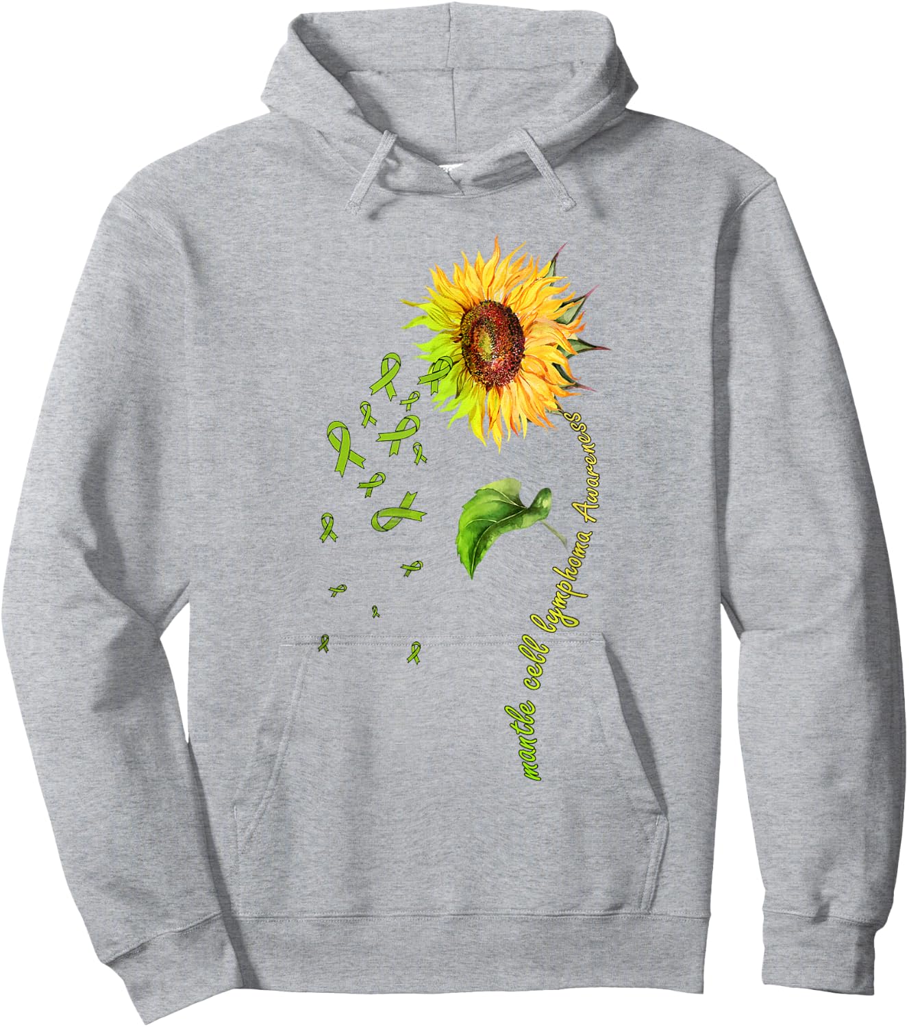 Mantle Cell Lymphoma Awareness Sunflower Hoodie - Hoodie | Ash