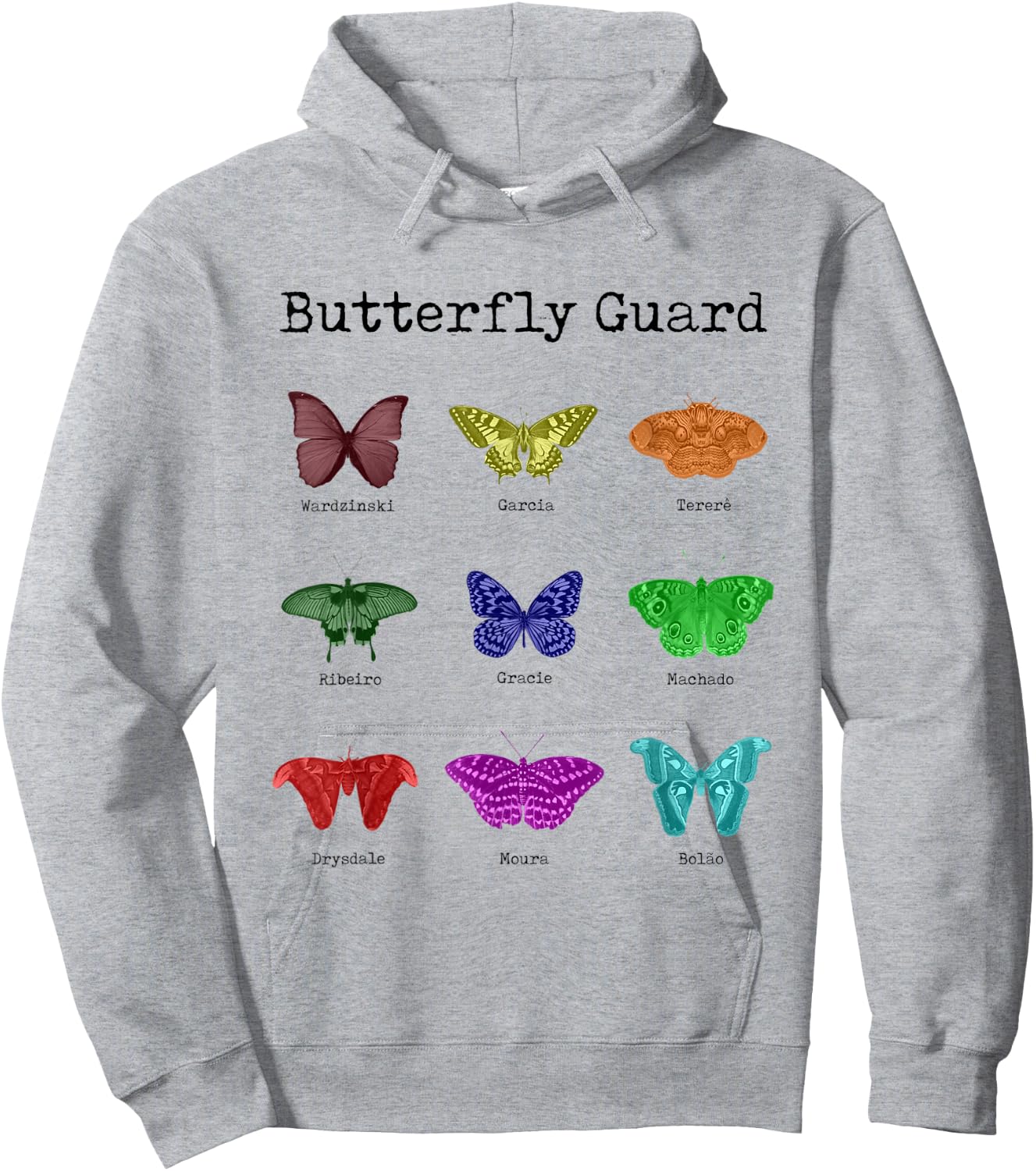MMA, Brazilian Jiu Jitsu (BJJ) Butterfly Guard Hoodie - Hoodie | Ash