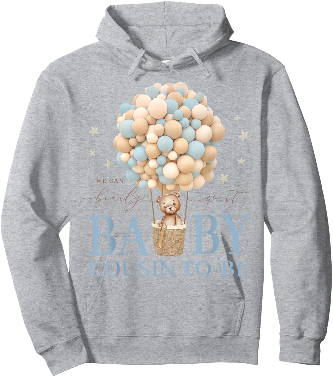 Cousin We Can Bearly Wait Baby Shower Bear Family Matching Hoodie - Hoodie | Ash