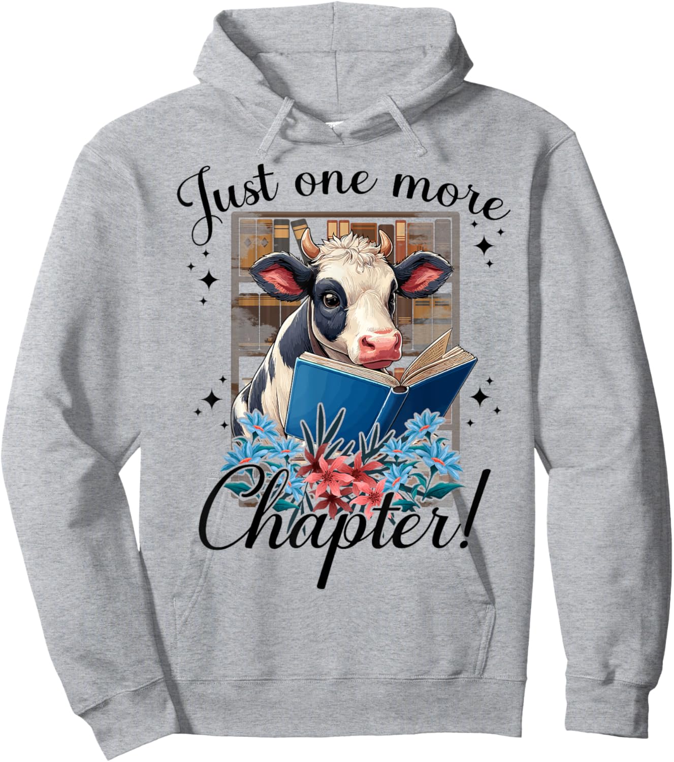 just one more chapter Cow Reading books lovers Cow Hoodie - Hoodie | Ash