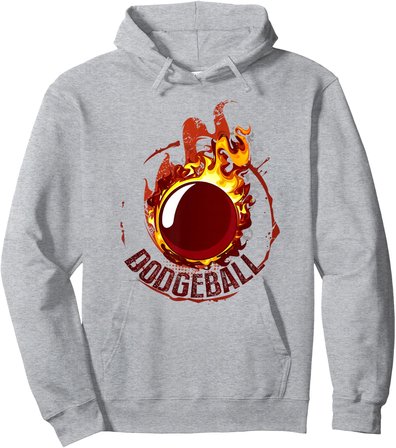 Dodgeball Ball on Fire Hoodie - Hoodie | Ash