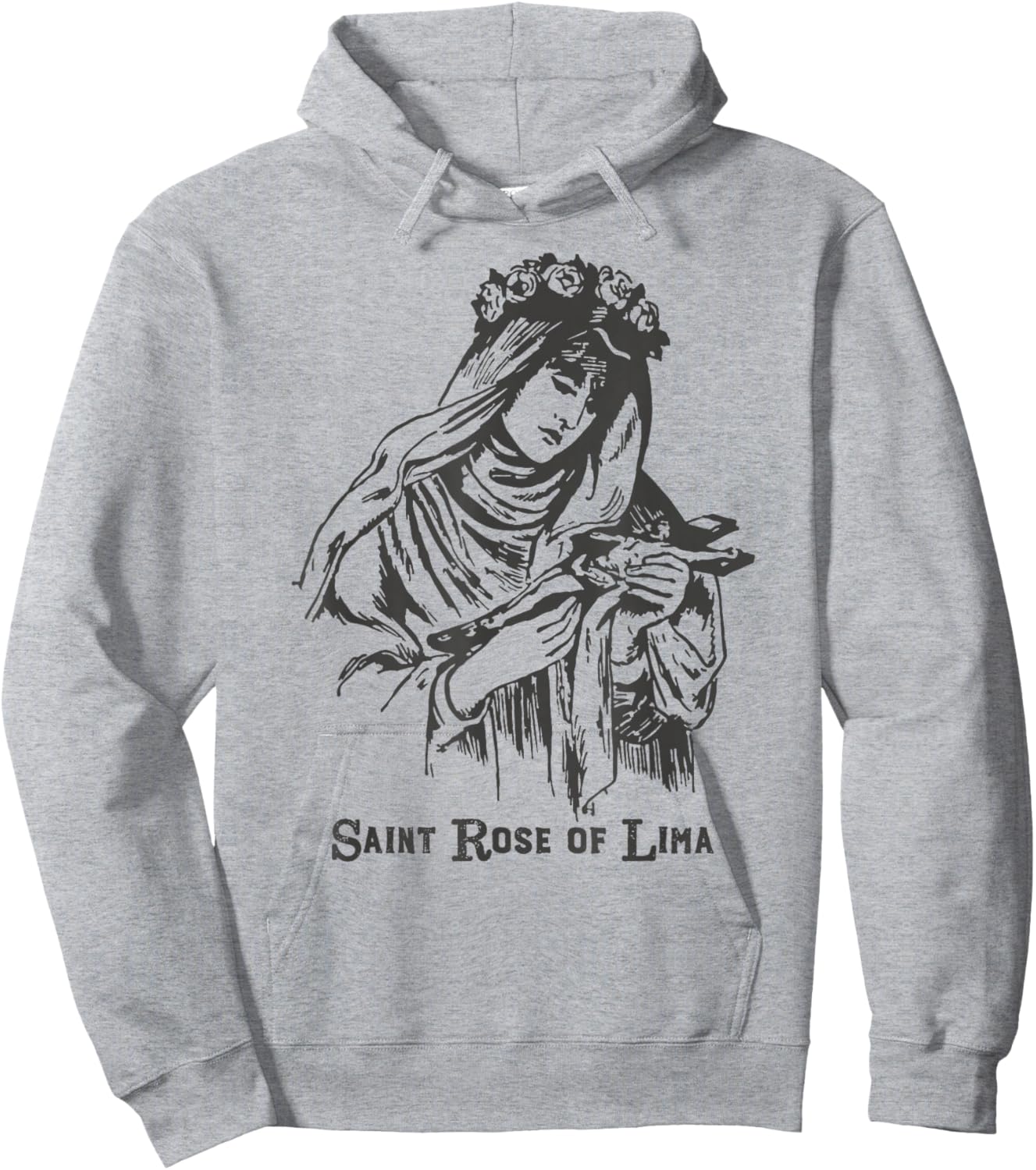 St Rose of Lima Catholic Saints Vintage Patron Saint Gardens Hoodie - Hoodie | Ash