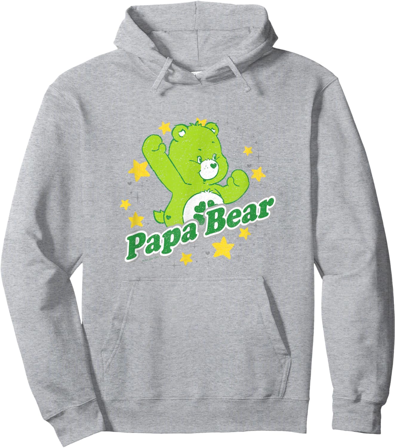 Care Bears Papa Bear Good Luck Bear Vintage Stars Logo Hoodie - Hoodie | Ash