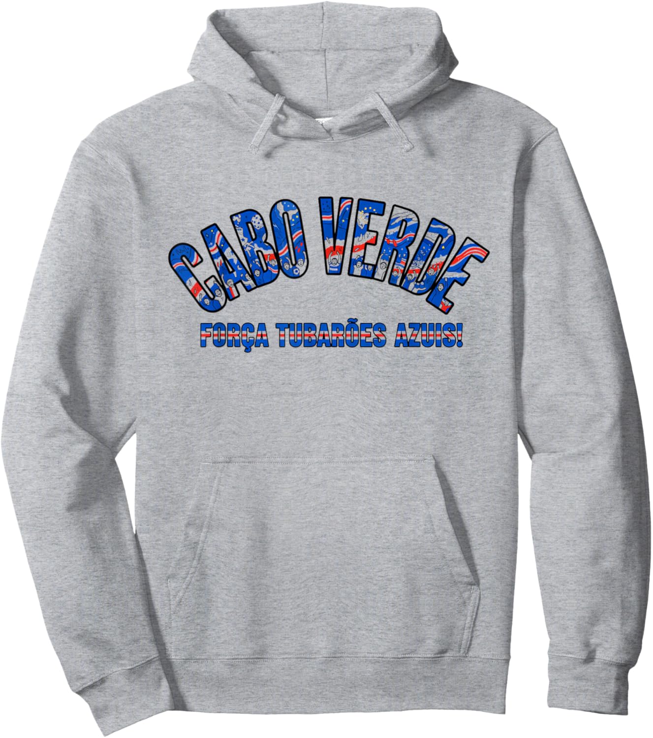 Soccer Fan Shirt 2026 Cabo Verde Forca Tubaroes Azuis Hoodie - Hoodie | Ash