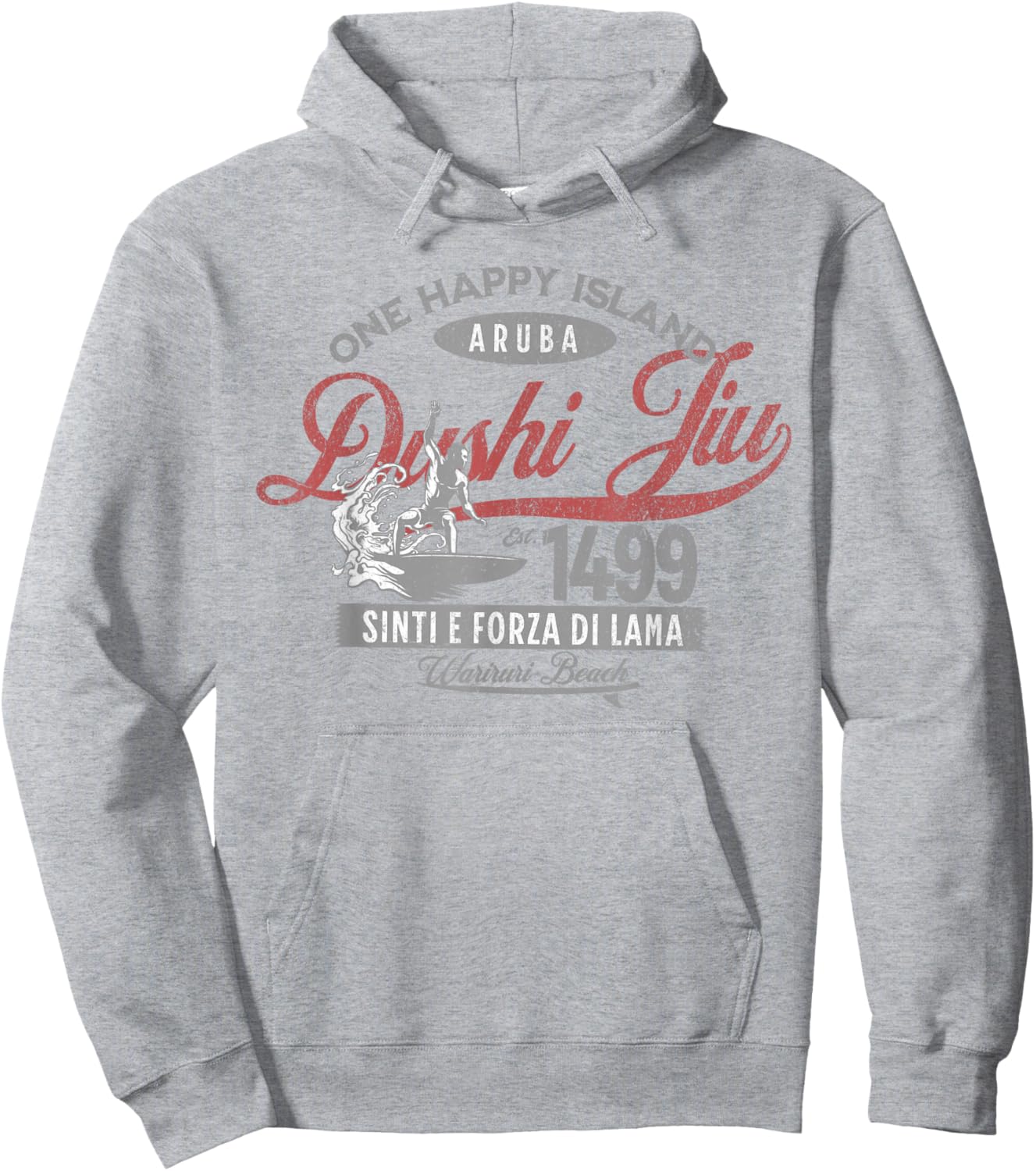 One Happy Island Aruba Shirt Cool Surfing Dushi Jiu Vintage Hoodie - Hoodie | Ash