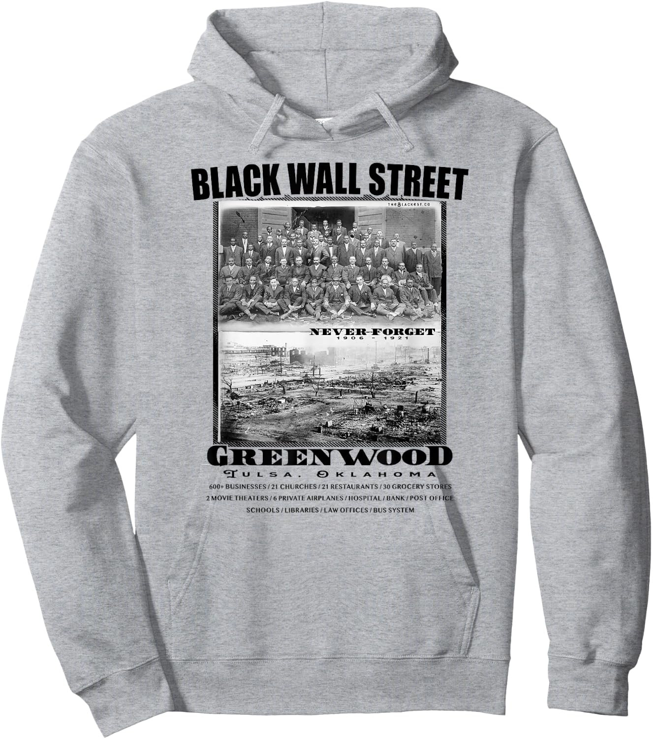 Black Wall Street Vintage Photos Black History Hoodie - Hoodie | Ash
