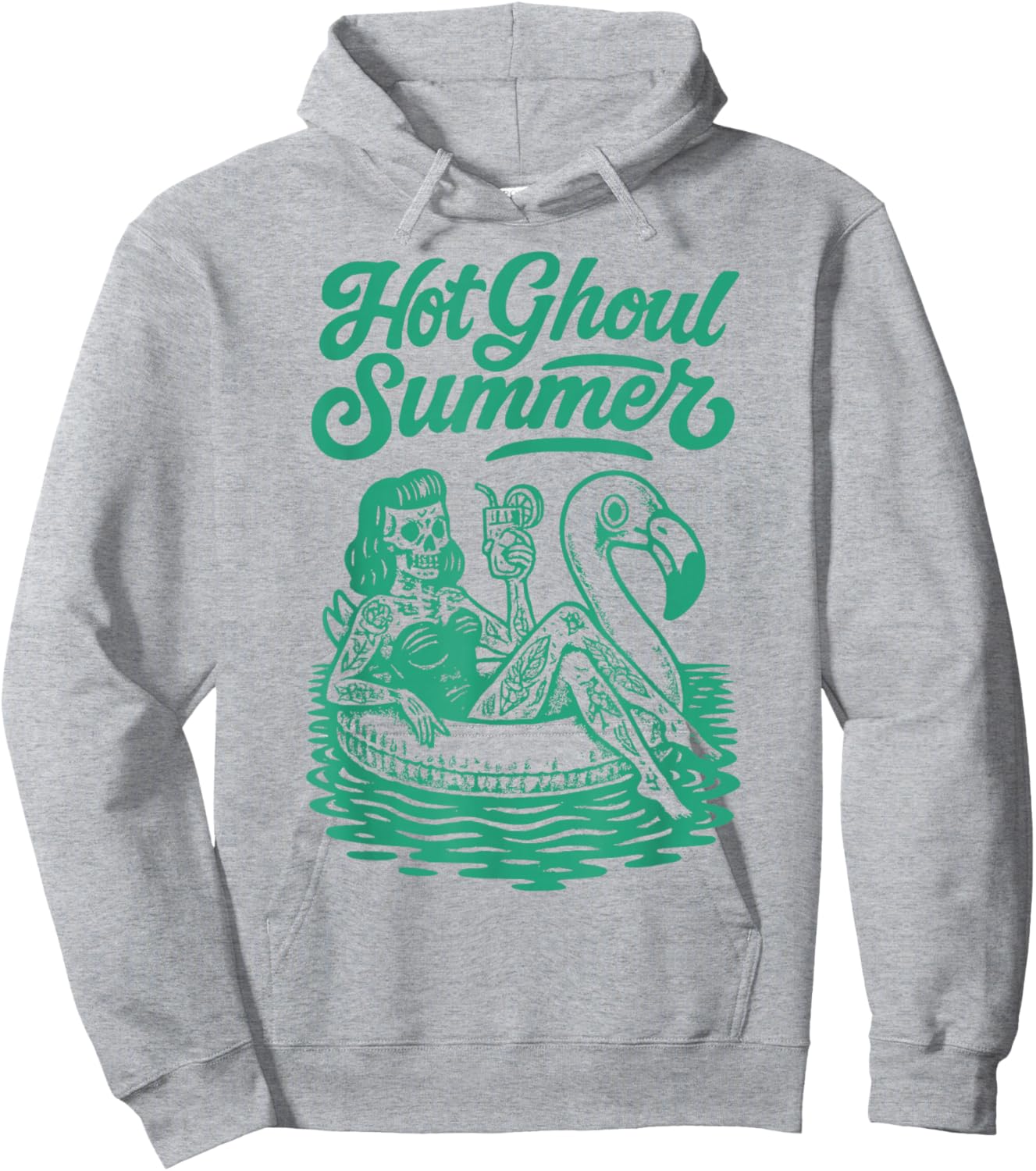HOT GHOUL SUMMER Funny Halloween Summerween Summer Pool Hoodie - Hoodie | Ash