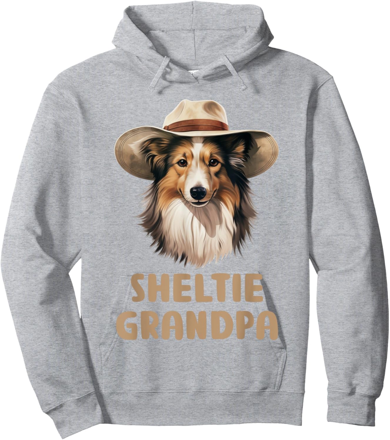 Sheltie Grandpa Dog Lovers Gift Funny Puppy Sheltie Owner Women Kids Hoodie - Hoodie | Ash