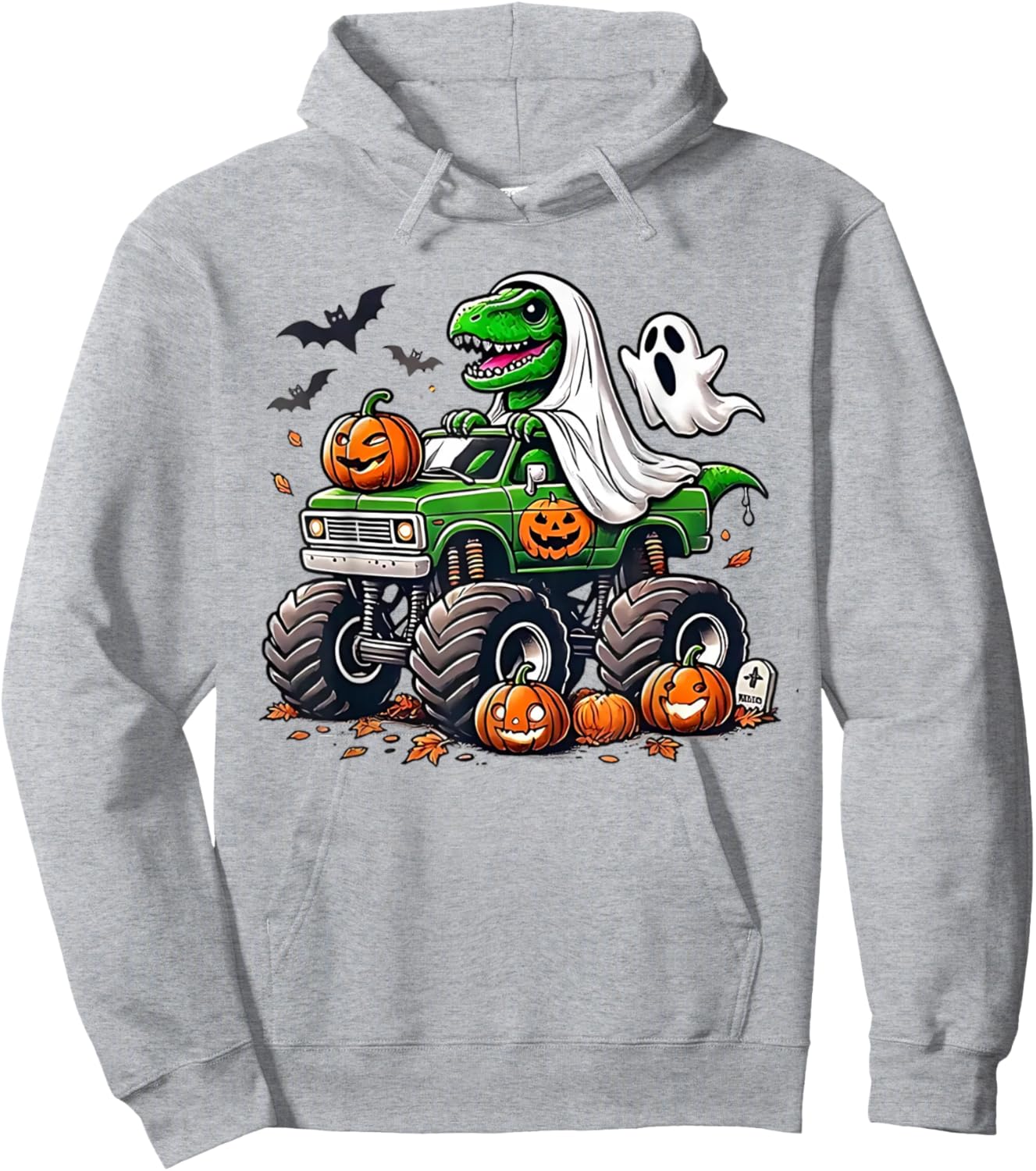 Orange Halloween Shirt Boys Toddler Kids Ghost Shirts T Rex Hoodie - Hoodie | Ash