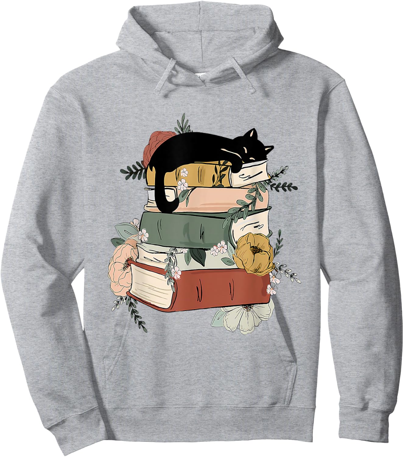 Cat Reading Book Cute Cat And Book Lover Girls Kid Hoodie - Hoodie | Ash