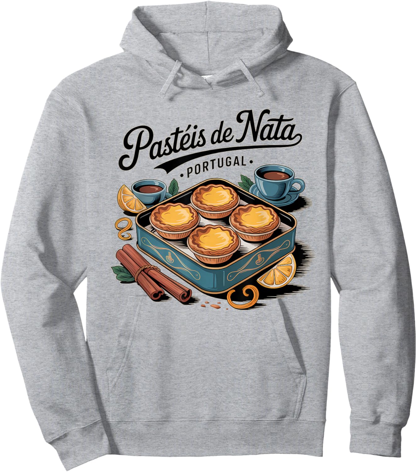 Traditional Portuguese Cream Tartlets Art Pastéis de Nata Hoodie - Hoodie | Ash