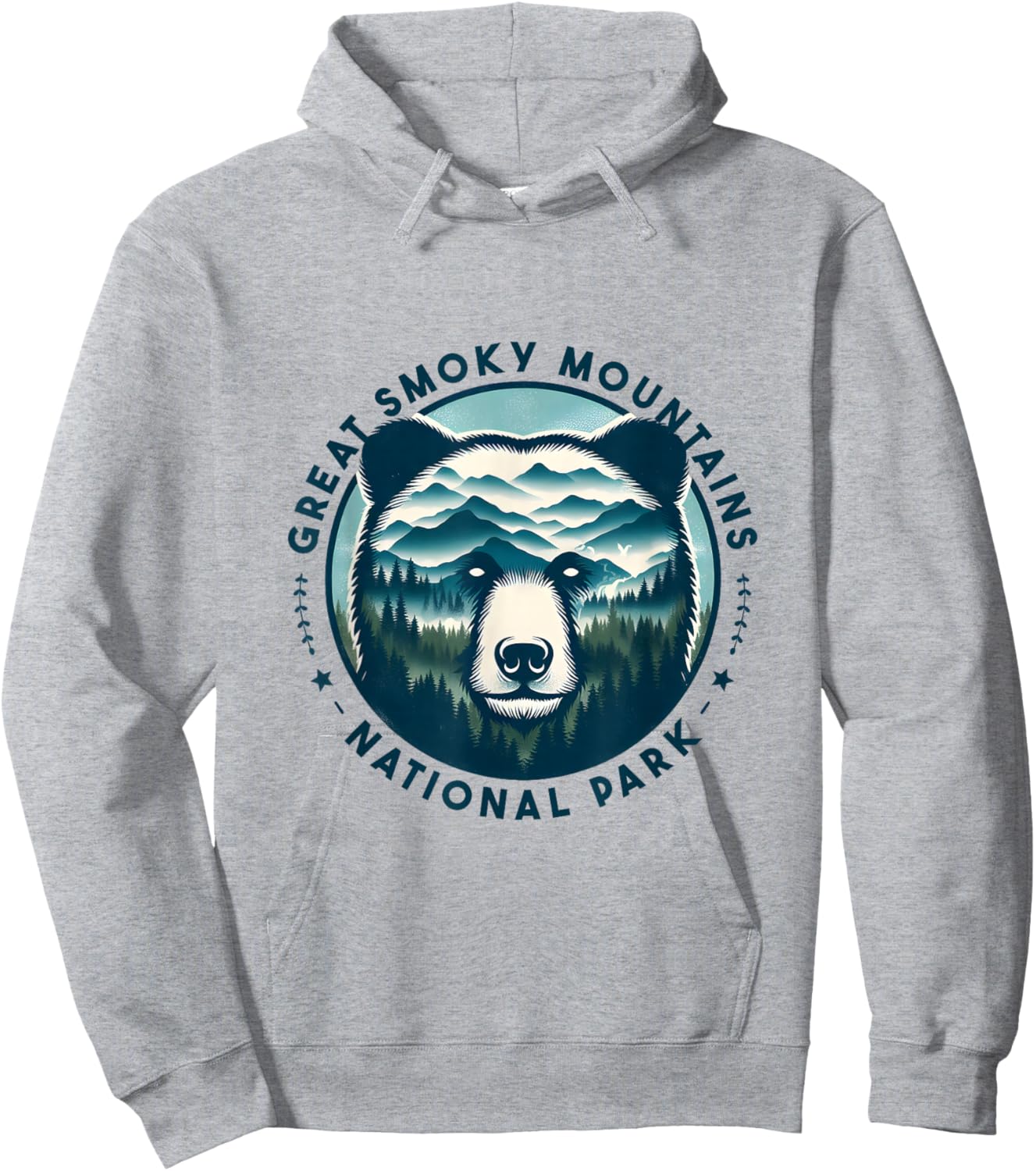 Hiking Camping Great Smoky Mountains National Park Bear Hoodie - Hoodie | Ash