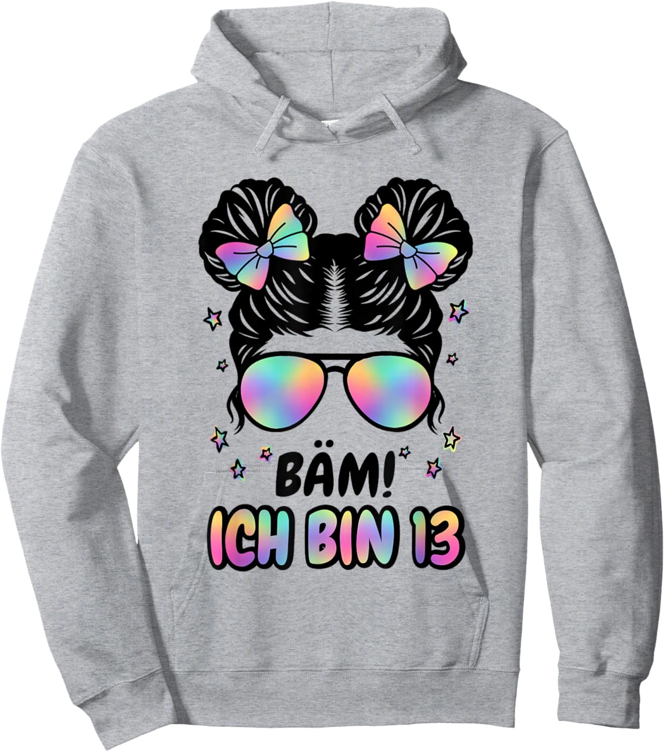 13. Geburtstag Mädchen Messy Bun Bäm! Ich Bin Dreizehn Hoodie - Hoodie | Ash