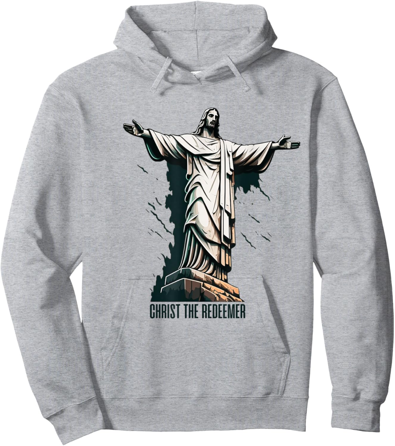 Christ The Redeemer Brazil Hoodie - Hoodie | Ash