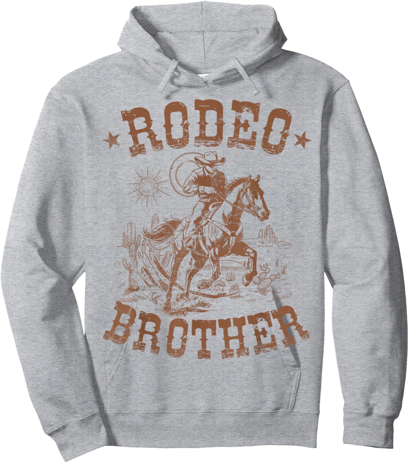 Rodeo Brother Western Cowboy Birthday Family Matching Hoodie - Hoodie | Ash