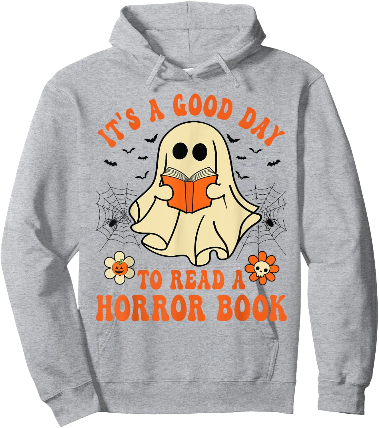 It's A Good Day To Read A Horror Book Lovers Halloween Ghost Hoodie - Hoodie | Ash