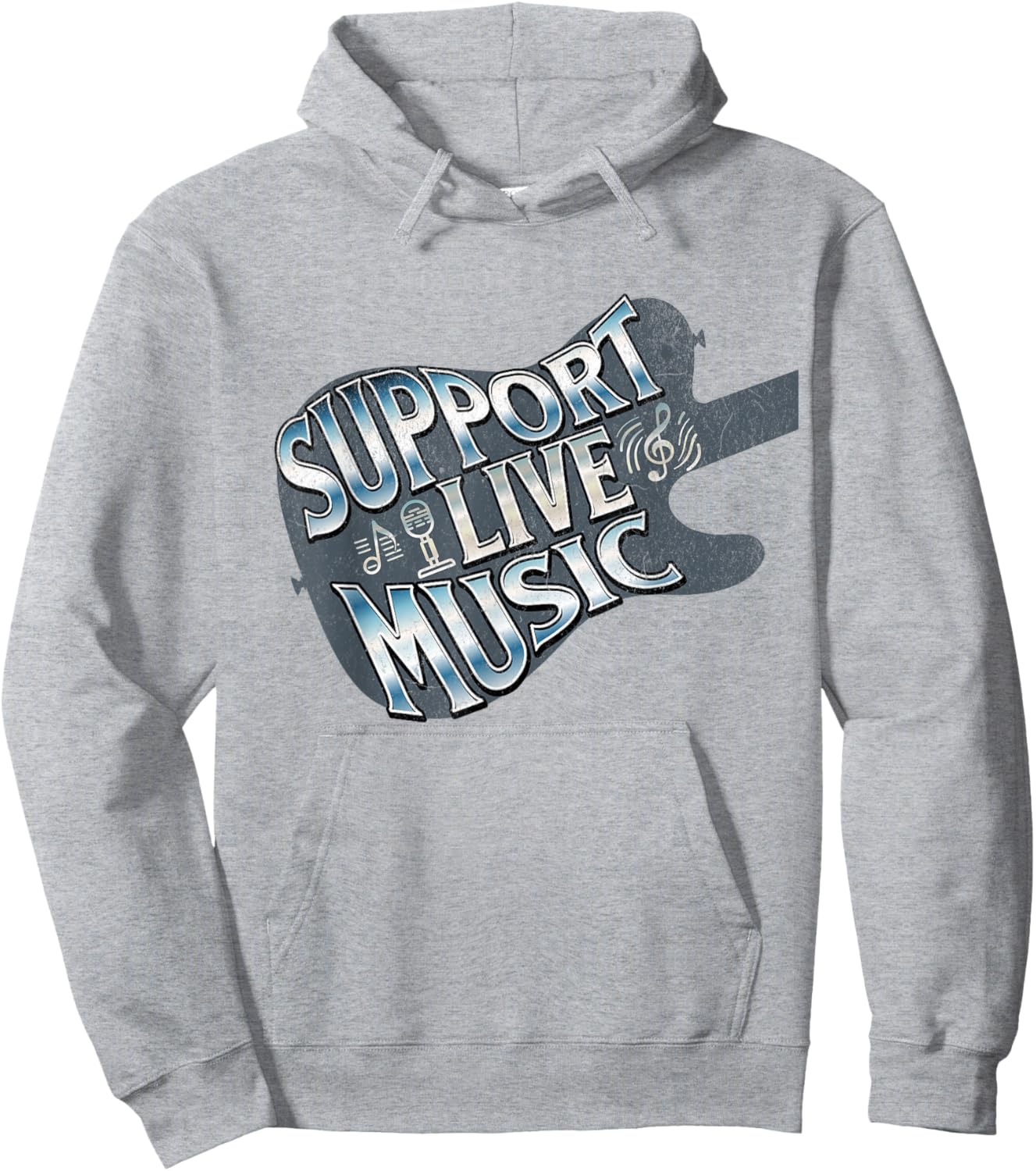 Support Live Music Live Band Concert Lover Live Music Hoodie - Hoodie | Ash