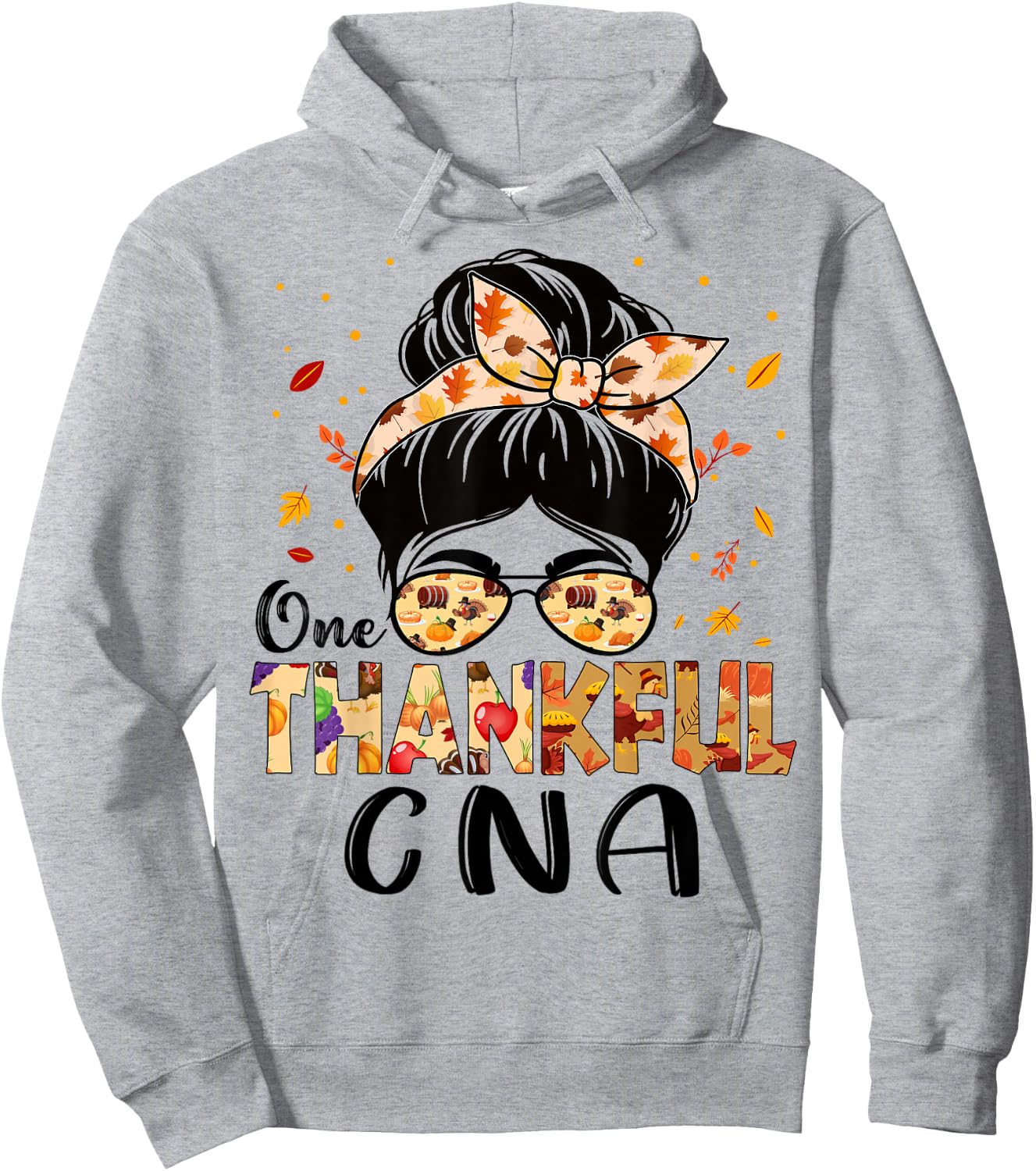 CNA Certified Nursing Assistant Thankful Thanksgiving Fall Hoodie - Hoodie | Ash