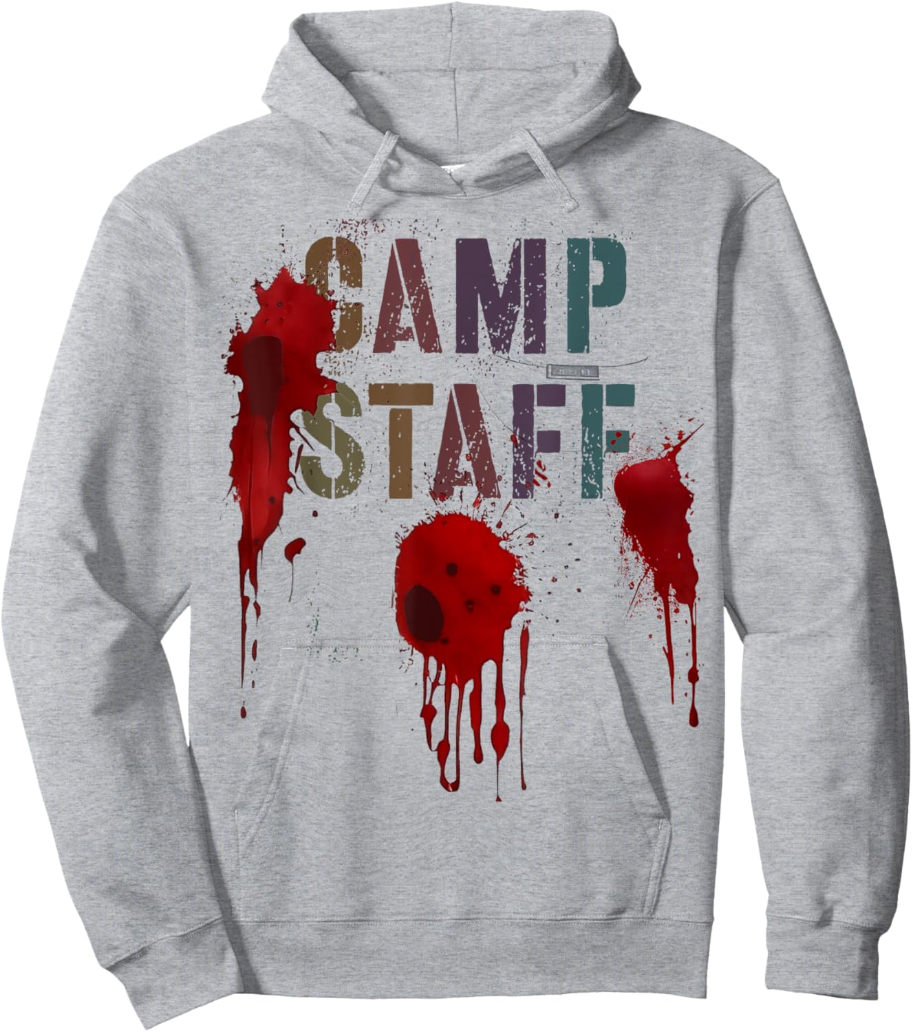 Funny Halloween CAMP STAFF Bloody Counselor Nurse I'm Fine Hoodie - Hoodie | Ash