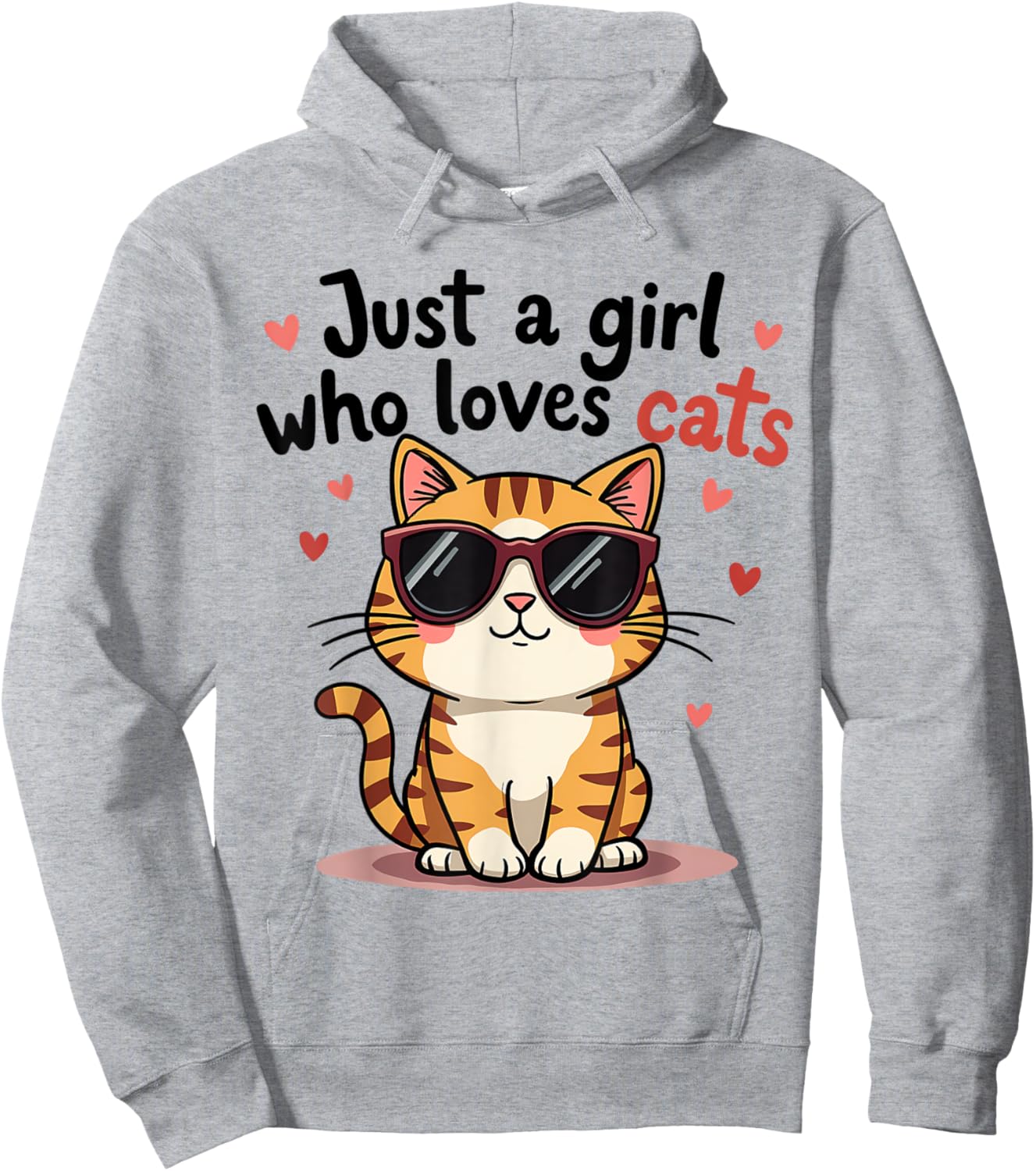 Cats Just A Girl Who Loves Cats Hoodie - Hoodie | Ash