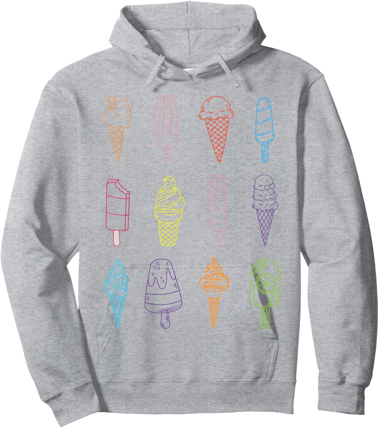 Ice Cream Summer Ice Design Hoodie - Hoodie | Ash