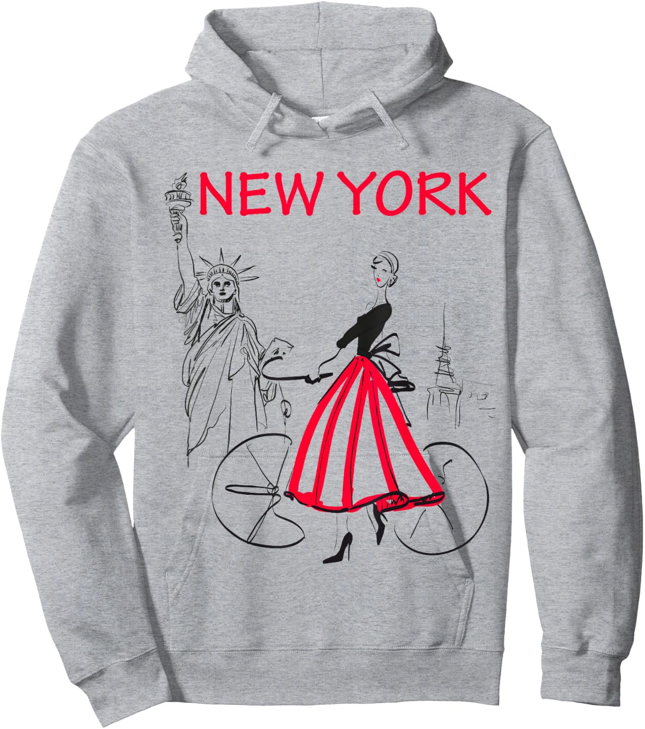 New York Woman - New York Bicycle - 5 Colors Hoodie - Hoodie | Ash