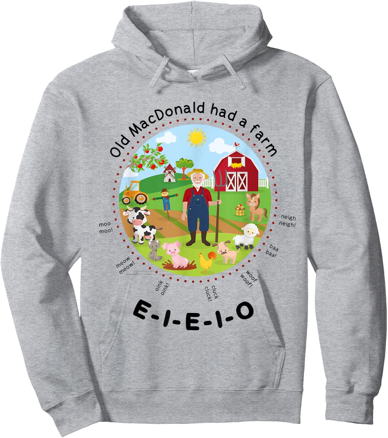 Old MacDonald had a farm English Nursery Rhyme Theme Hoodie - Hoodie | Ash