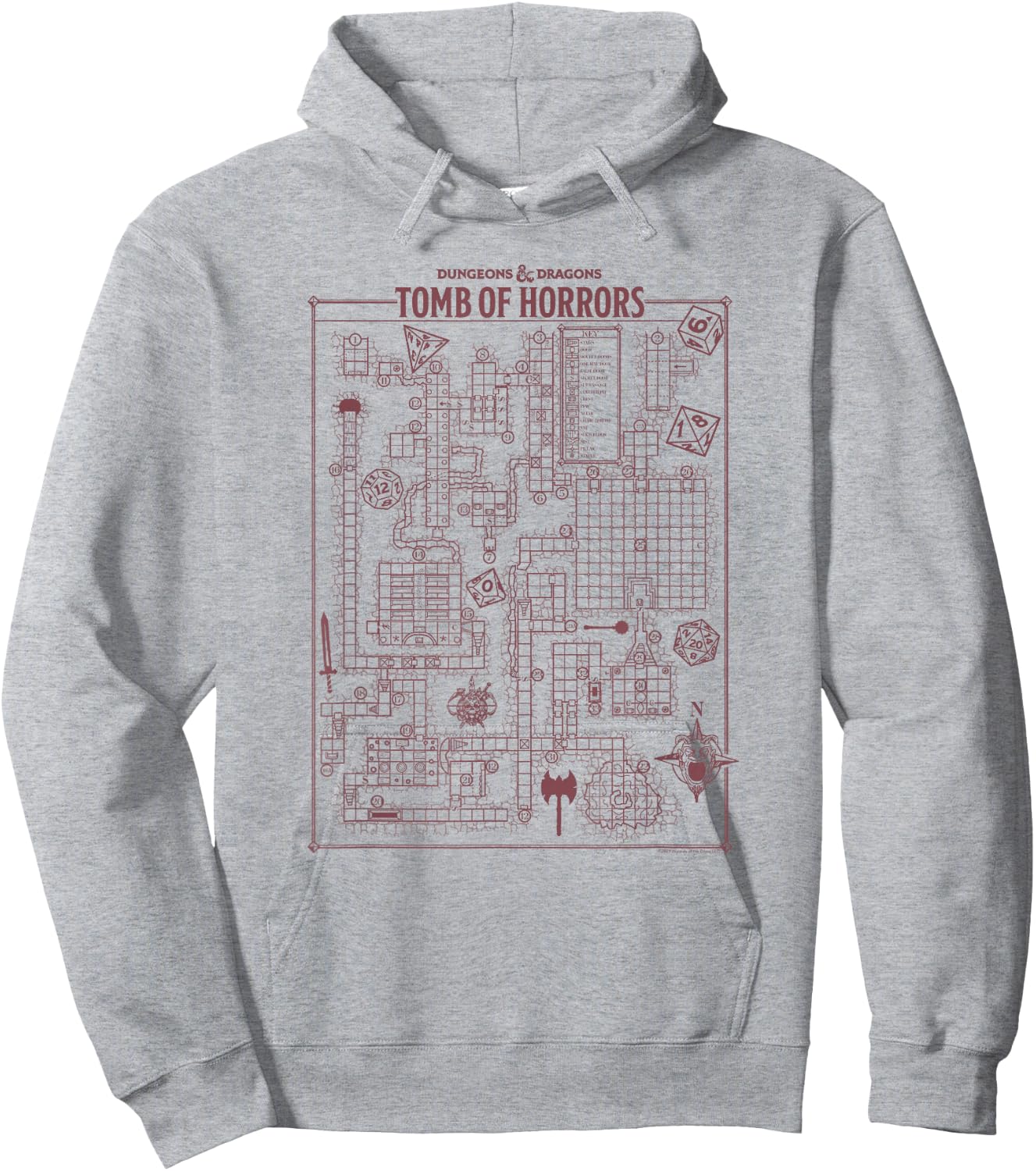 Dungeons & Dragons Tomb Of Horrors Map Hoodie - Hoodie | Ash