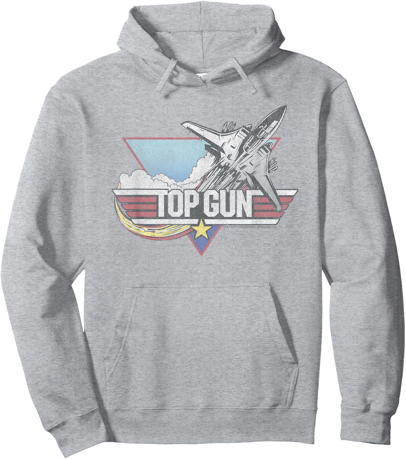 Top Gun Retro Jet Logo Hoodie - Hoodie | Ash