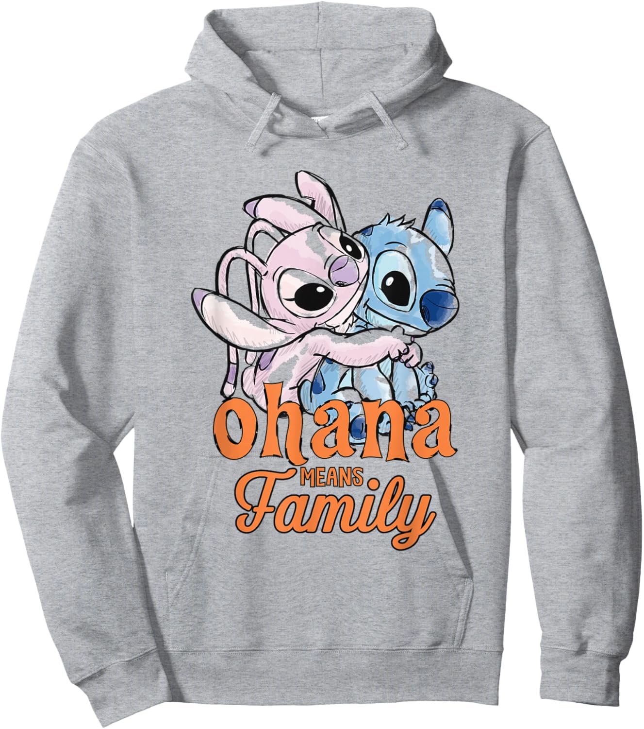Lilo & Stitch Ohana Angel Hug Hoodie - Hoodie | Ash