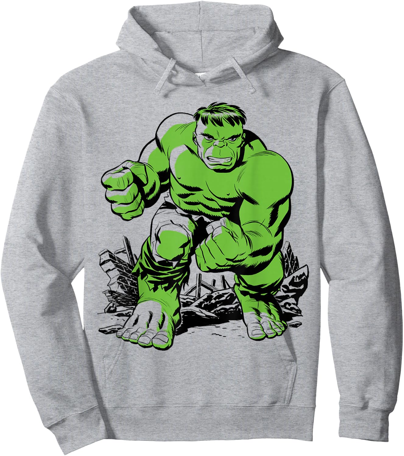 Marvel The Incredible Hulk Retro Comic Art Hoodie - Hoodie | Ash