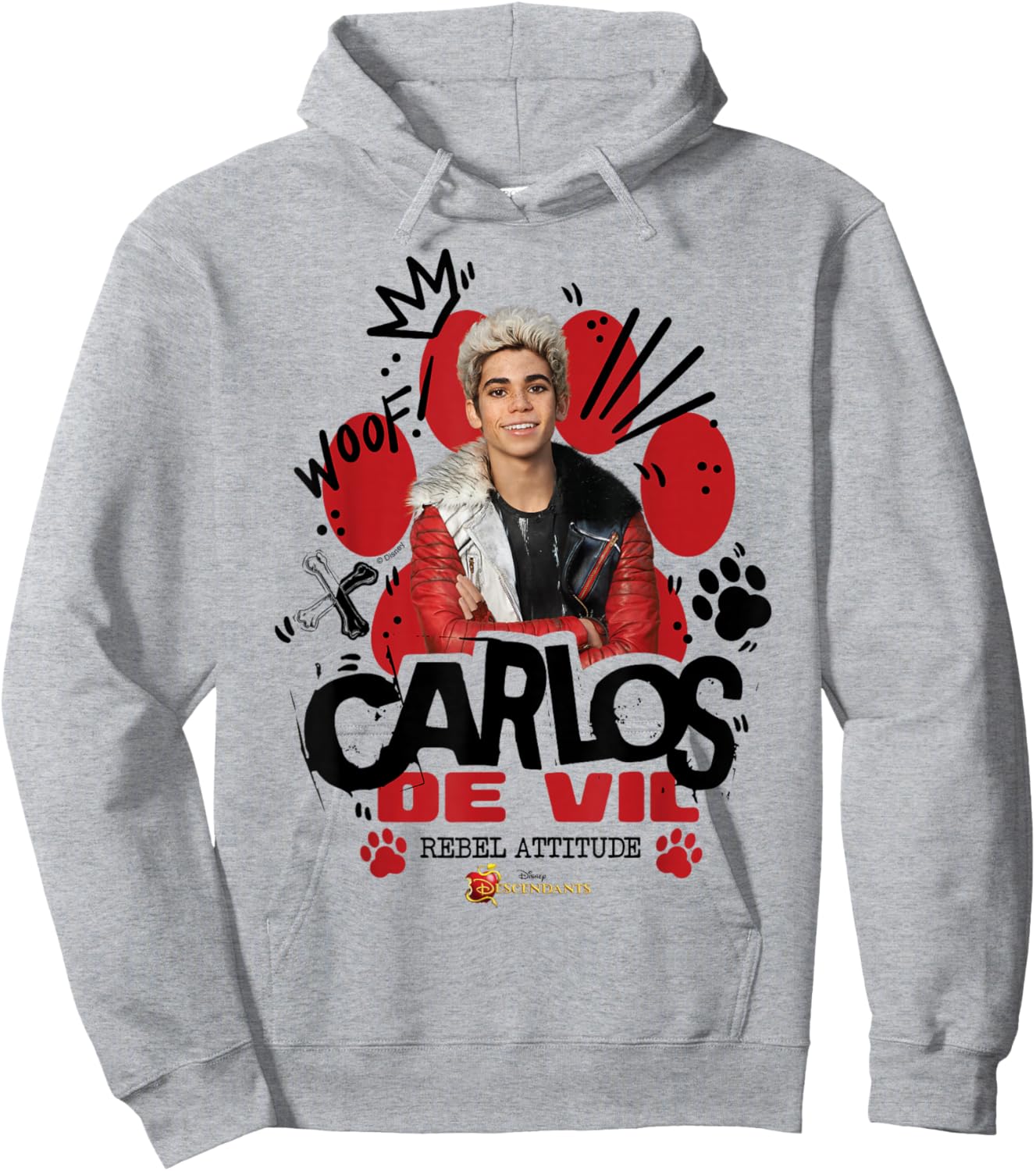 Descendants - Carlos De Vil Rebel Attitude Hoodie - Hoodie | Ash