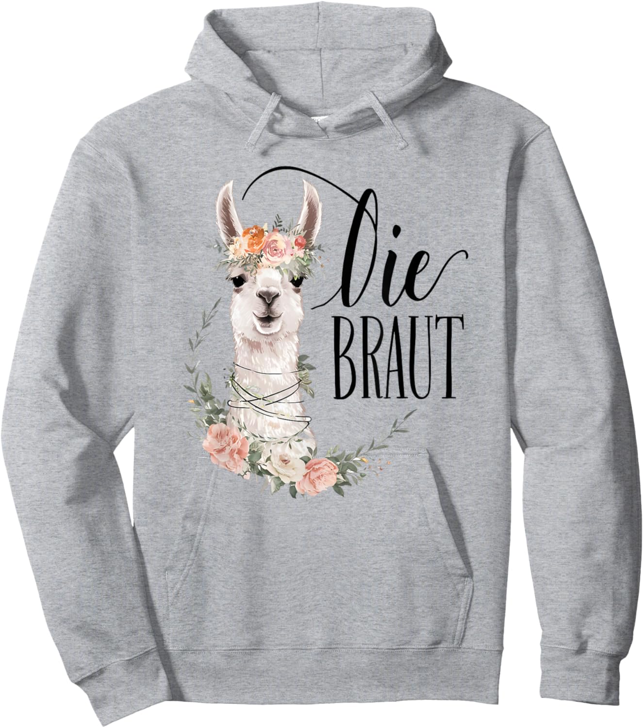Braut Bride to be Lama Alpaka Alpaca Verlobung Braut JGA Hoodie - Hoodie | Ash