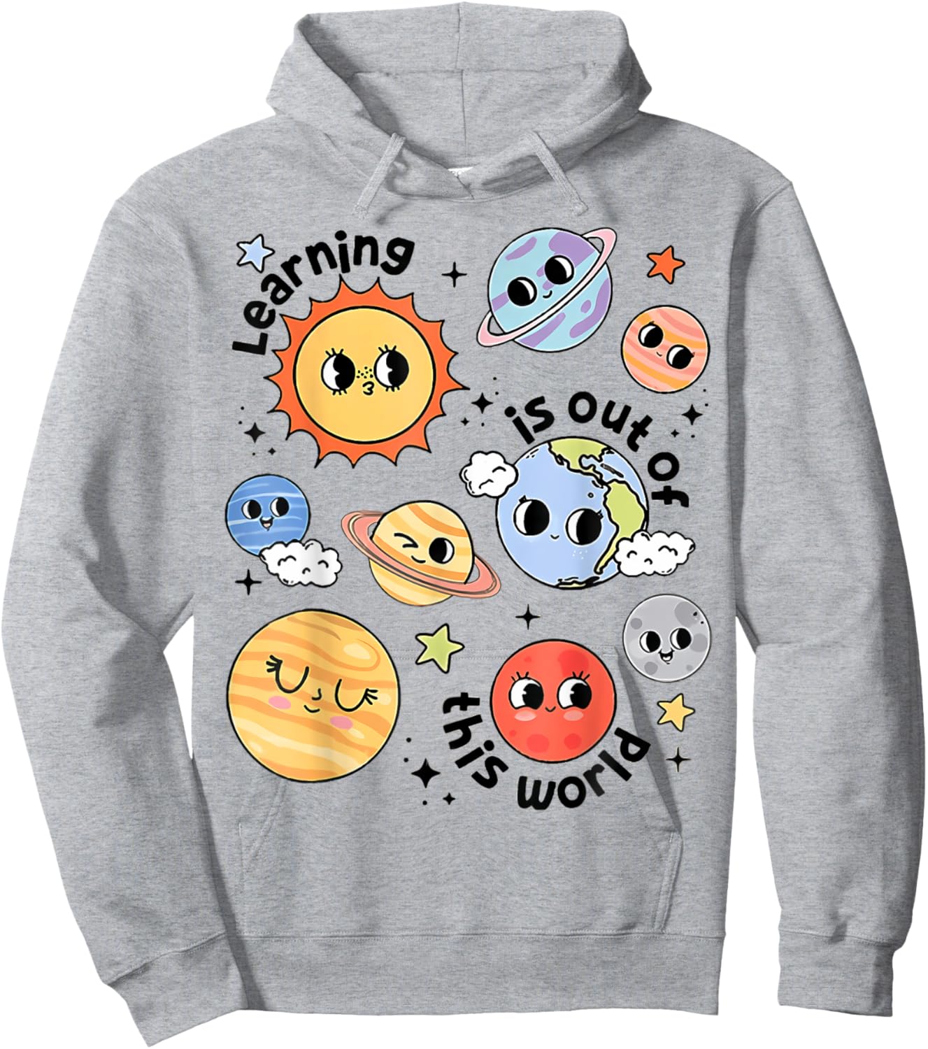 Teacher Space Science Learning Is Out Of World Solar System Women Girls Kids Hoodie - Hoodie | Ash