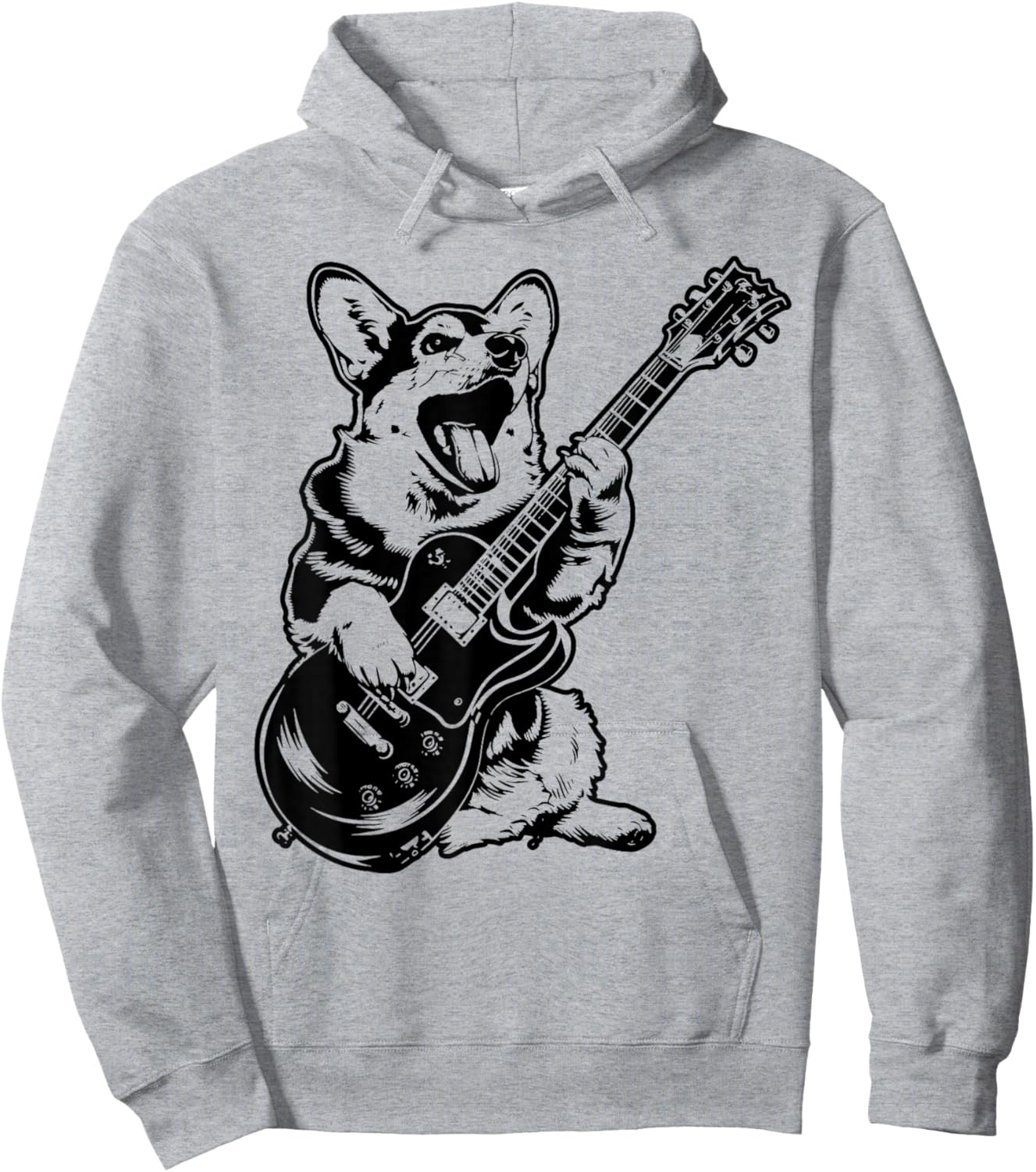 Dog Guitarist Guitar - Pembroke Welsh Corgi Dad Mom Hoodie - Hoodie | Ash