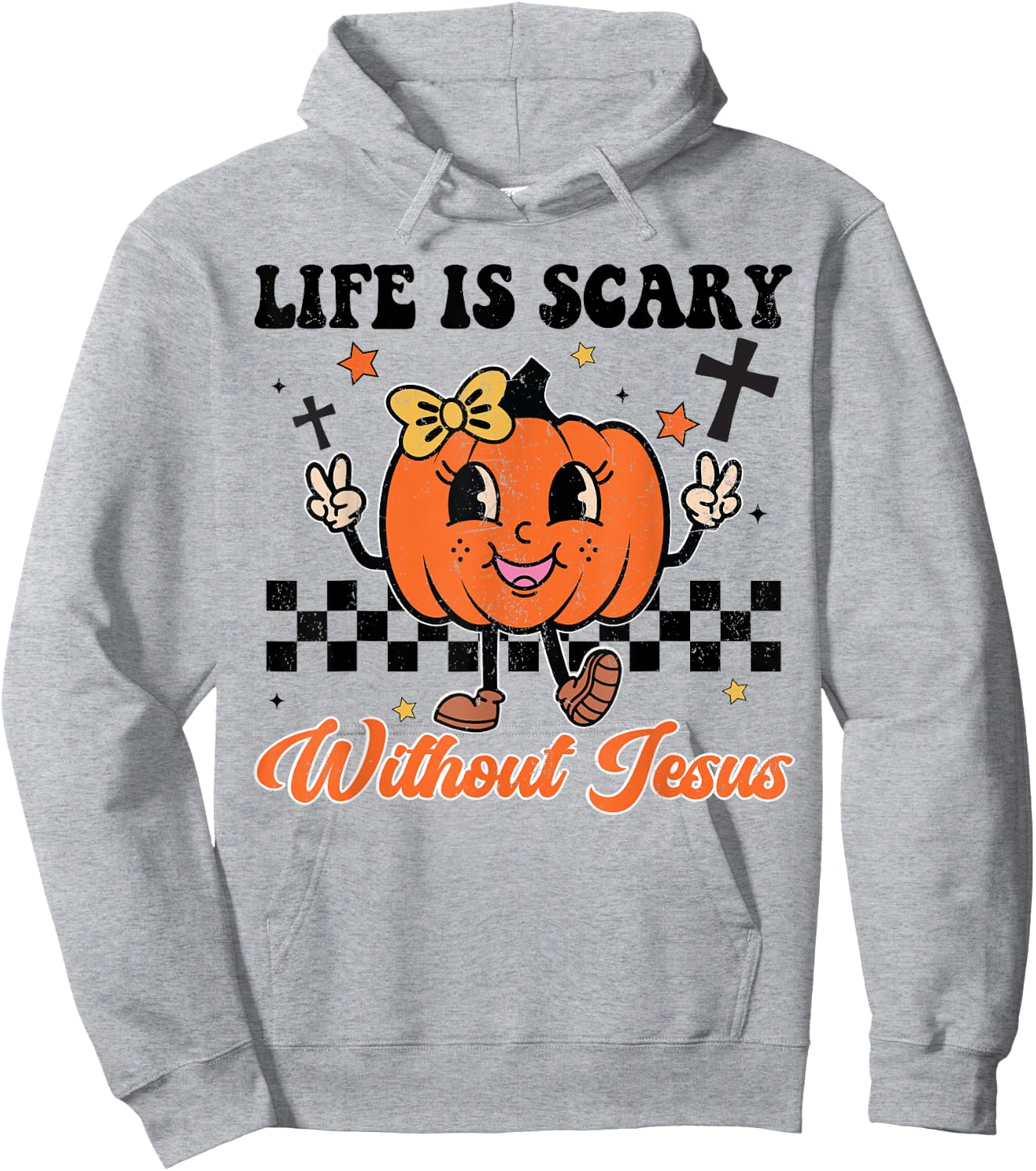 Christian Halloween Life Is Scary Without Jesus Girl Toddler Hoodie - Hoodie | Ash