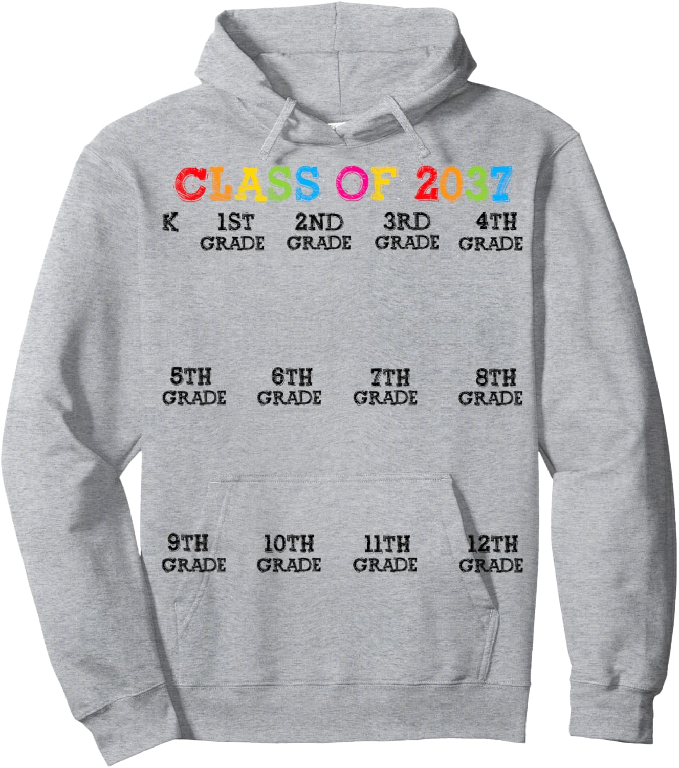 Class Of 2037 Handprint Shirt, Grow With Me Kindergarten Kid Hoodie - Hoodie | Ash