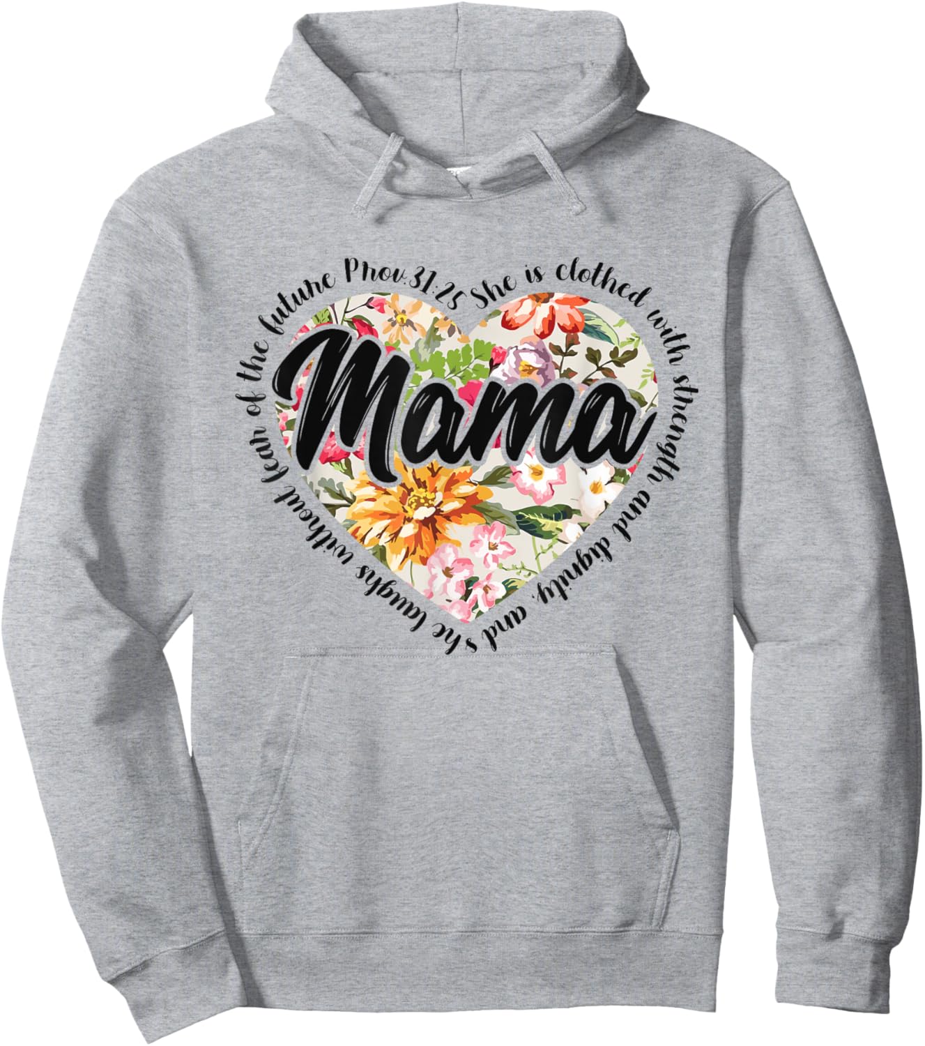 Floral Mama Mothers Day Christian Bible Verse Hoodie - Hoodie | Ash