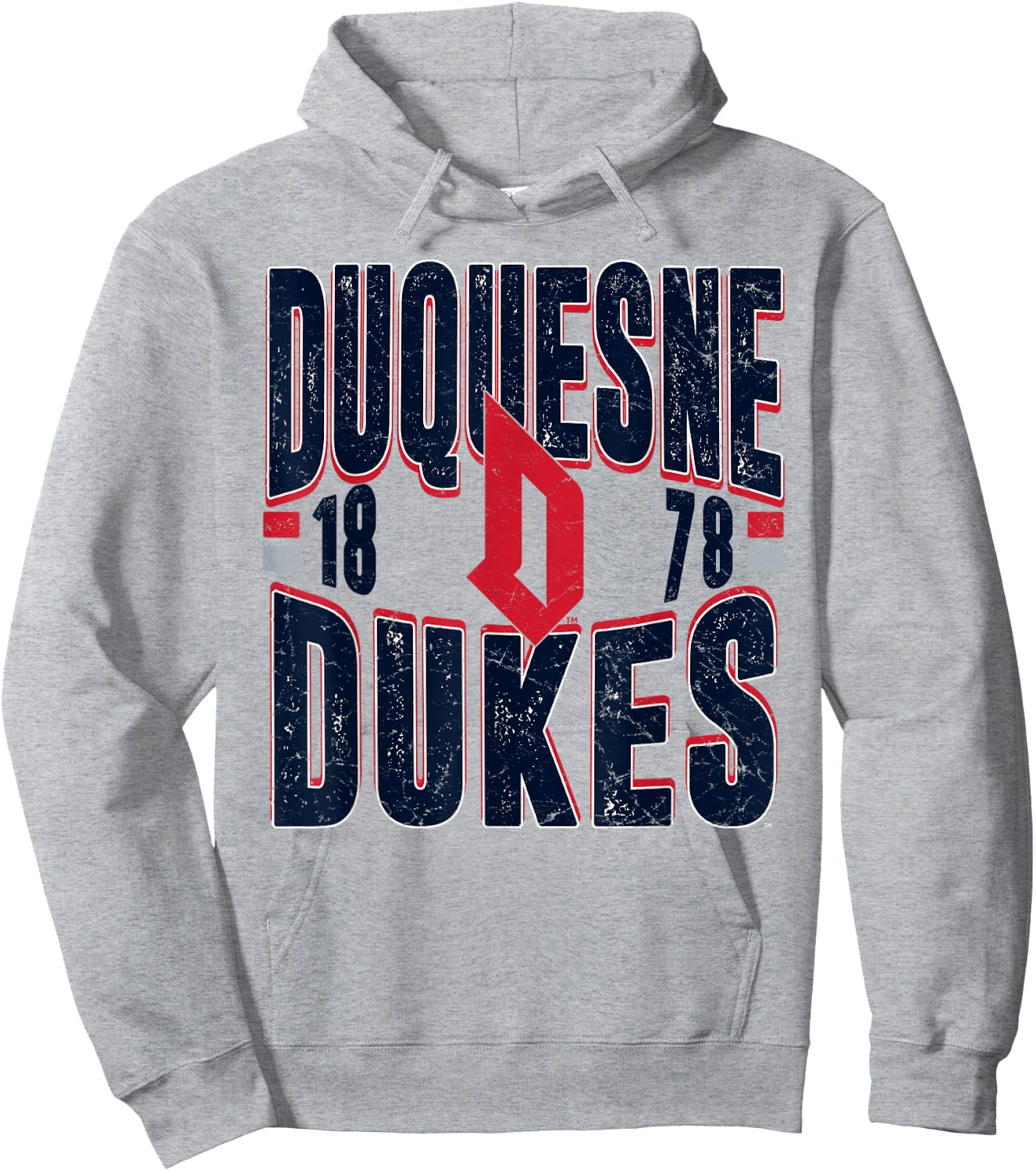 Duquesne Dukes Vintage 90's Retro White Officially Licensed Hoodie - Hoodie | Ash