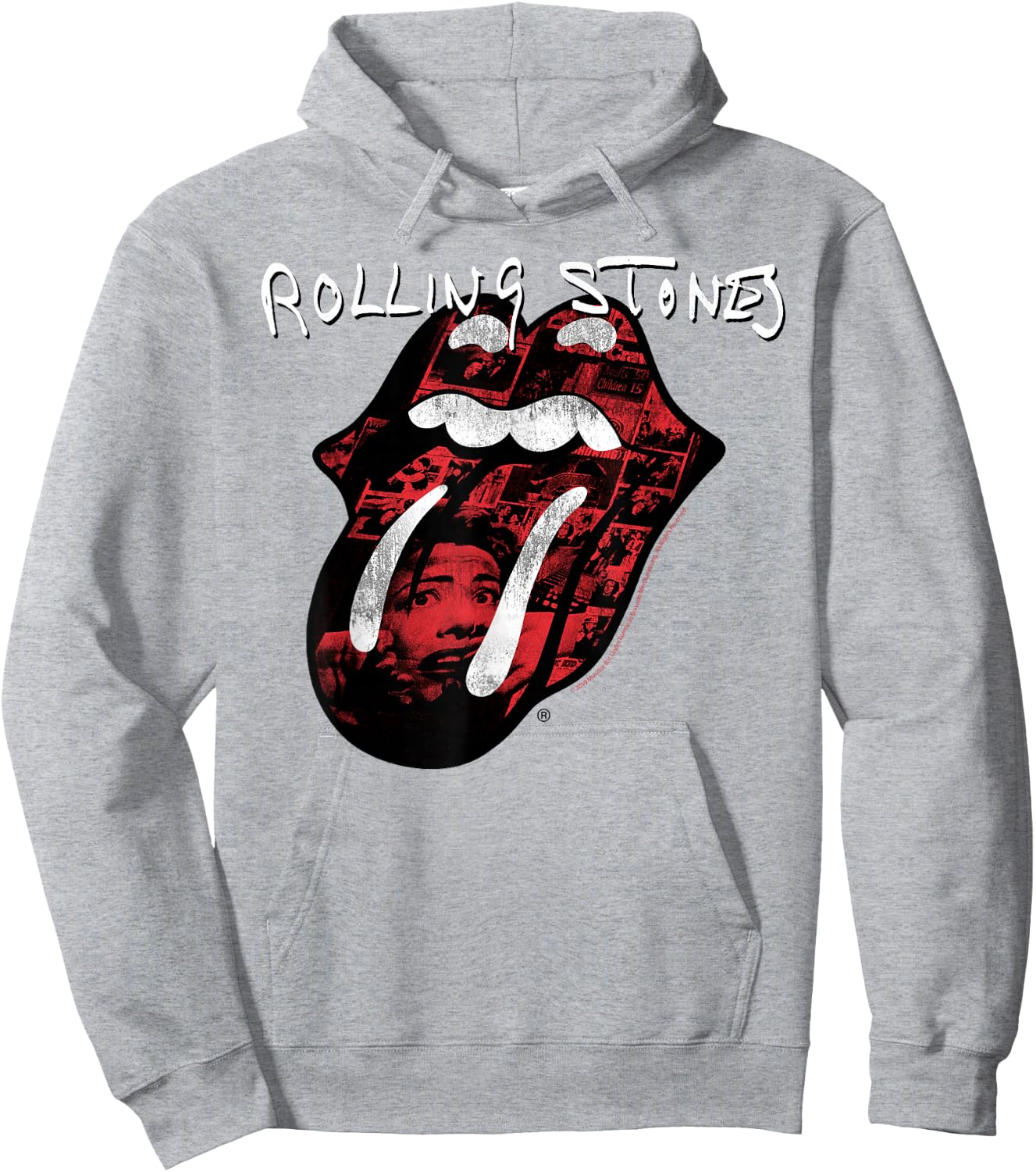 Rolling Stones Official Exile Tongue Photos Silver Hoodie - Hoodie | Ash
