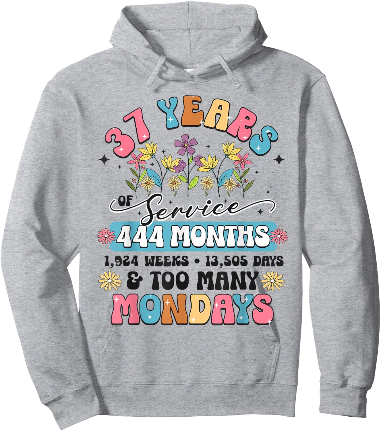 37 Years of Service Funny 37th Work Anniversary Retirement Hoodie - Hoodie | Ash