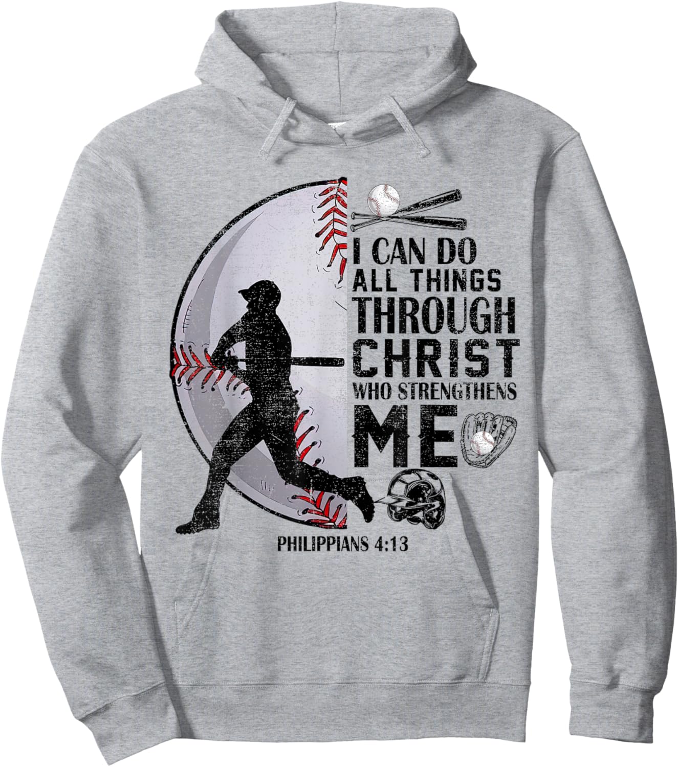 Baseball-Shirt Jesus Boys Kids Christian Bible Verse Hoodie - Hoodie | Ash