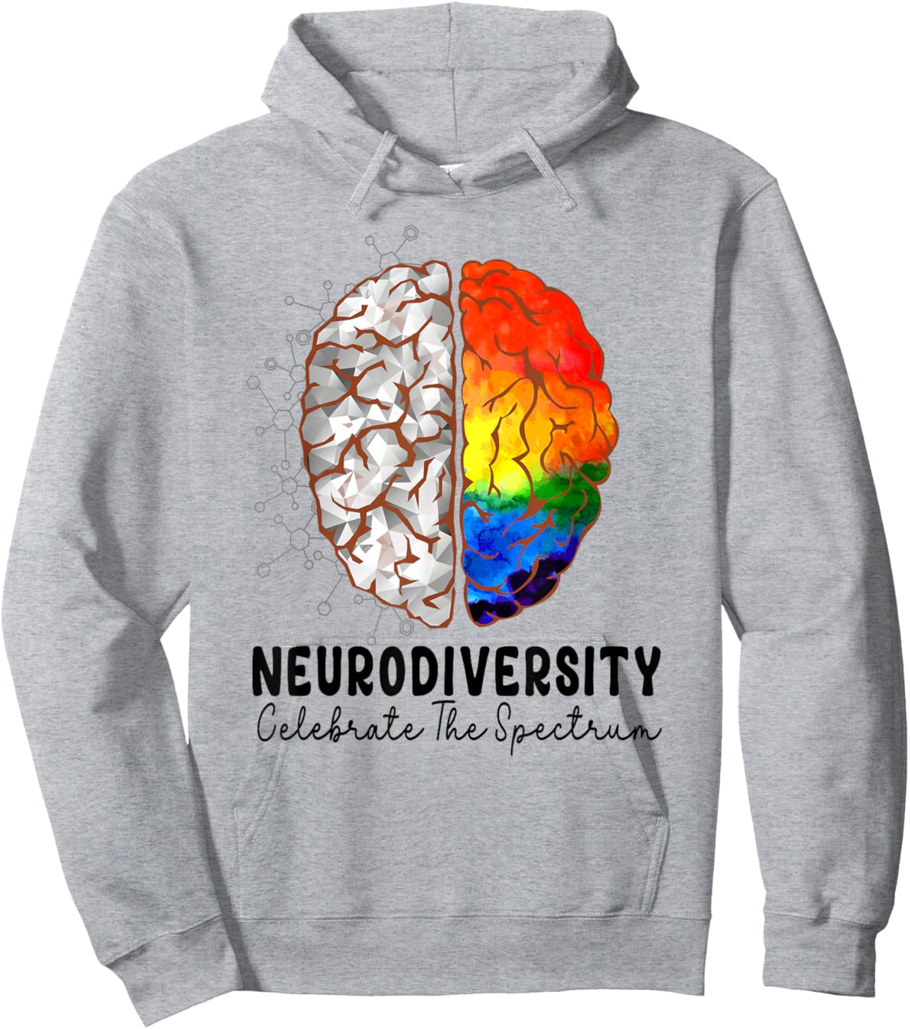 Neurodiversity celebrate the spectrum Brain Autism Awareness Hoodie - Hoodie | Ash