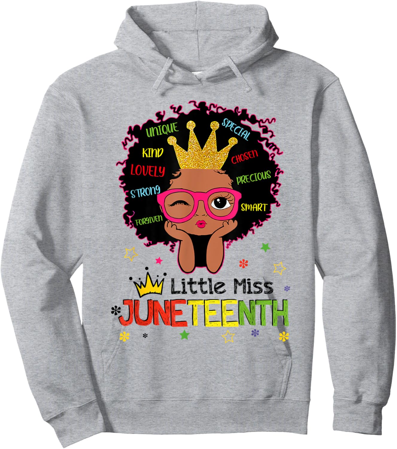 Little Miss Juneteenth Shirt Girl Toddler Black History Kids Hoodie - Hoodie | Ash